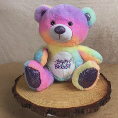 10.5" Rainbow Sherbet Birthday Bear