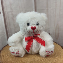 8" White Valentine Bear