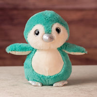 10 in stuffed blue penguin with glitter eyes and glitter ears and paws