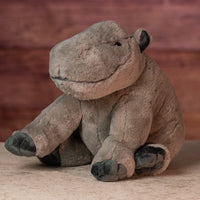 stuffed 15 in huggable grey hippo