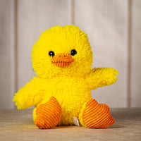 9.5" stuffed yellow scruffy duck 