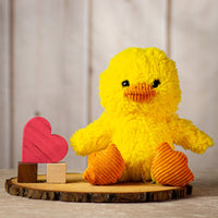 9.5" stuffed yellow scruffy duck