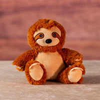 7 in small stuffed brown sitting sloth 