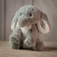 10" grey Silky Smooth Baby Elephant plush  with sewn eyes