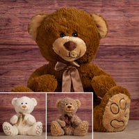 18 in stuffed bear with paw prints on paws