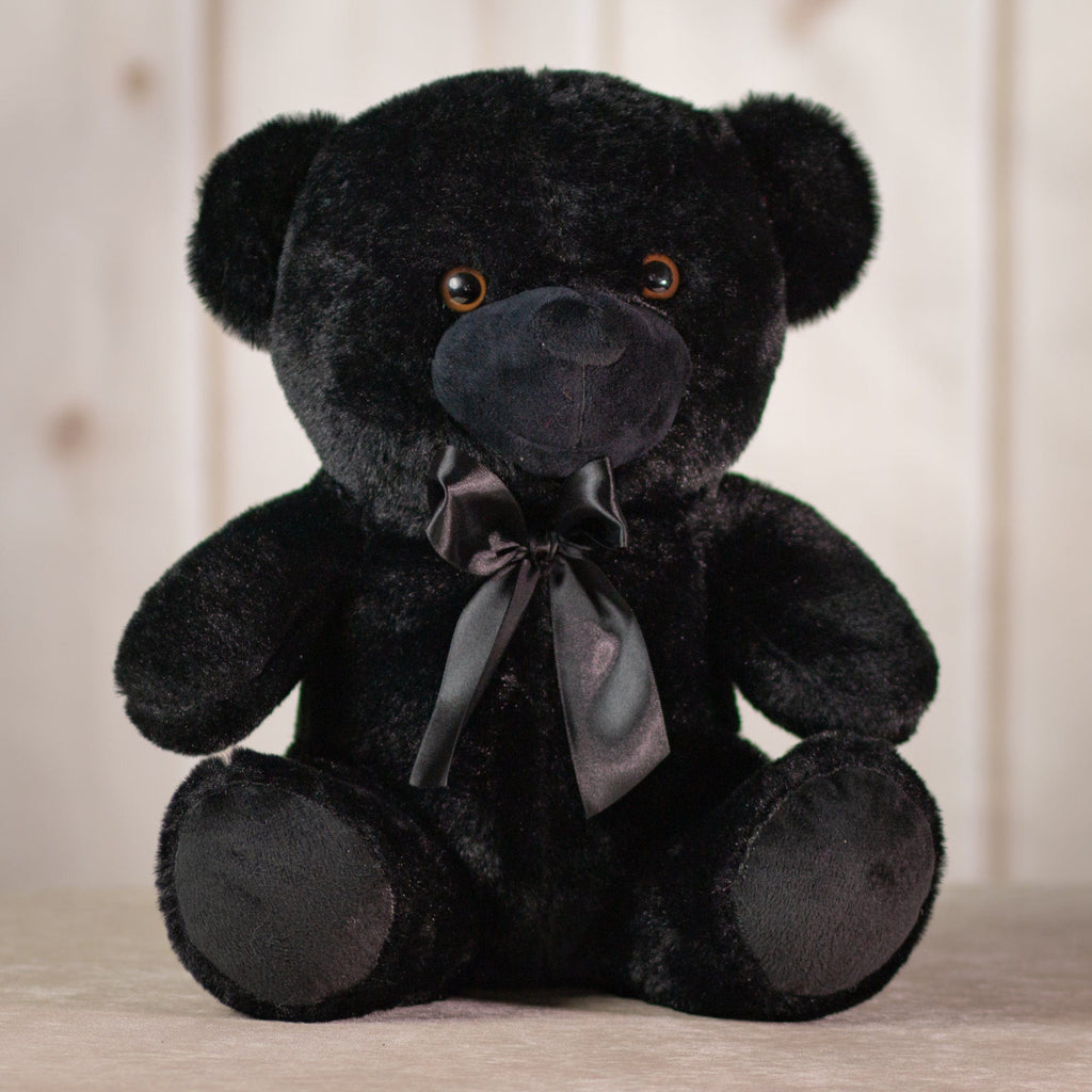 14" Top Hat Black Colorama XL Bear wearing a black bow tie