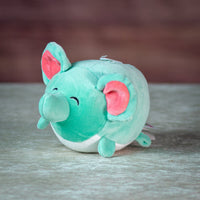 6 in stuffed smoochy pal teal elephant with pink ears