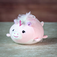 6 in stuffed smoochy pal light pink unicorn with metallic horn
