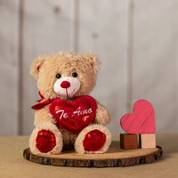 12 in red sequin bear holding te amo heart