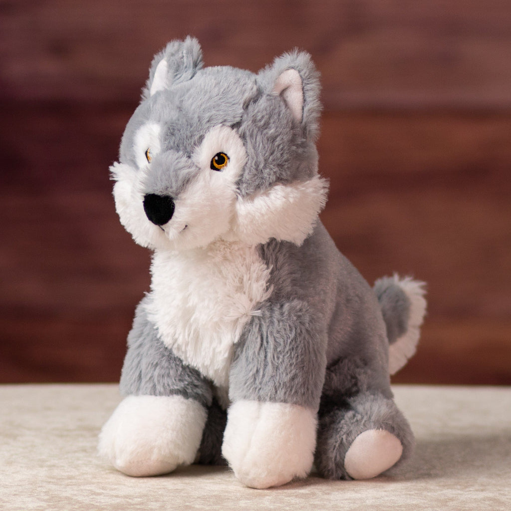 12 in stuffed grey wild wolf 