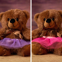 ready-made tutu in purple and pink to add to stuffed animal