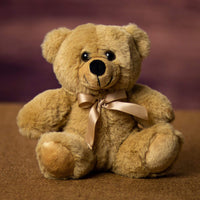 A beige bear that is 6 inches tall while sitting