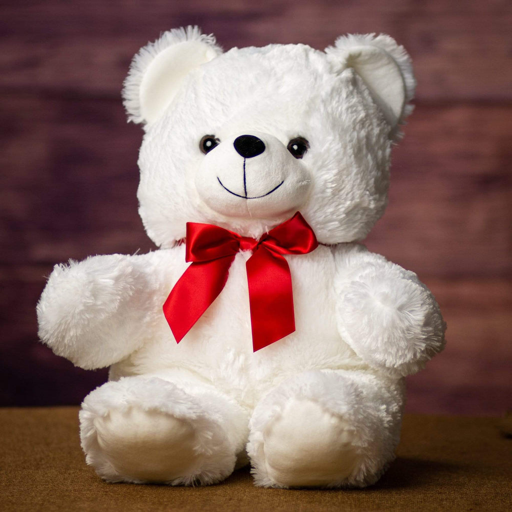 A white bear that is 18 inches tall while standing