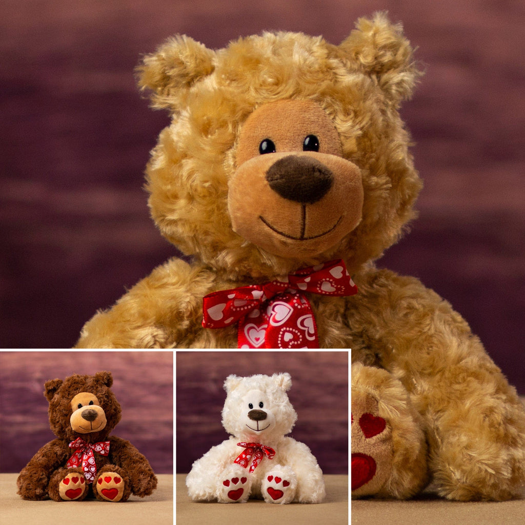 A nice looking trio of valentine bears with hearts for paw prints