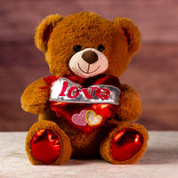 14 in brown big valentines bear with shiny love heart