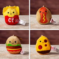 4 in stuffed foodie key chain clips