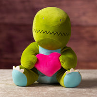 12 in stuffed green valentines dinosaur
