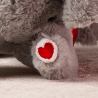 9 in stuffed grey valentines elephant with heart 