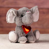 9 in stuffed grey valentines elephant with heart