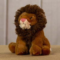 A brown lion that is 10 inches tall while standing