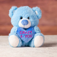 5.5 in blue stuffed conversation heart bears