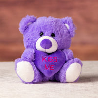 5.5 in purple stuffed conversation heart bears